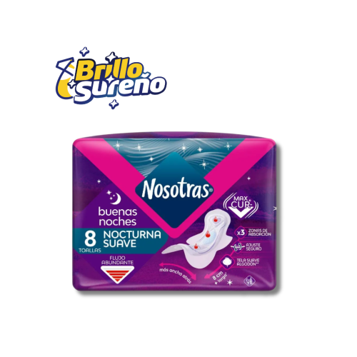 Toallas Higiénicas Nosotras Buenas Noches Normal 8 unid