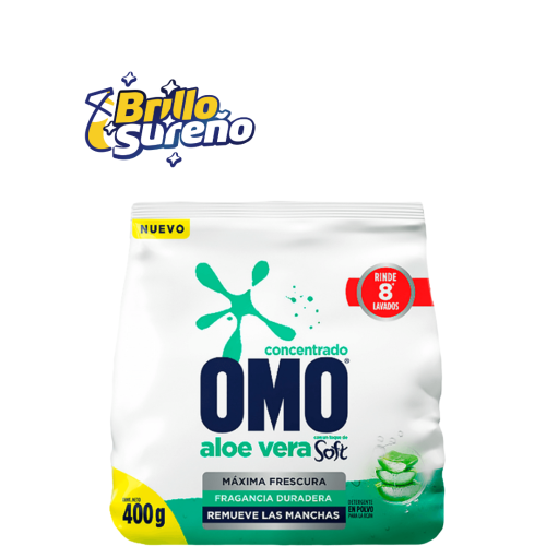 Detergente en Polvo Omo Soft Aloe Vera 400gr