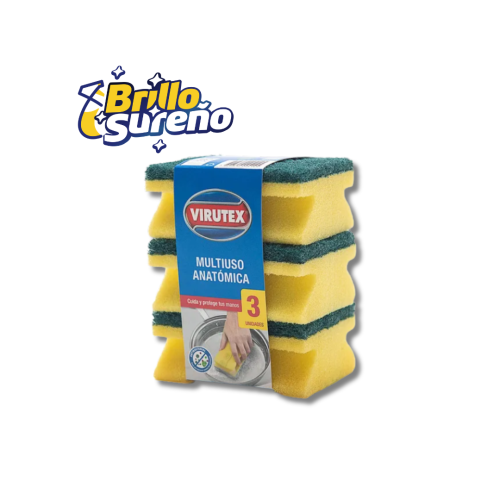 Esponja Acanalada Anatómica Virutex 3 unid