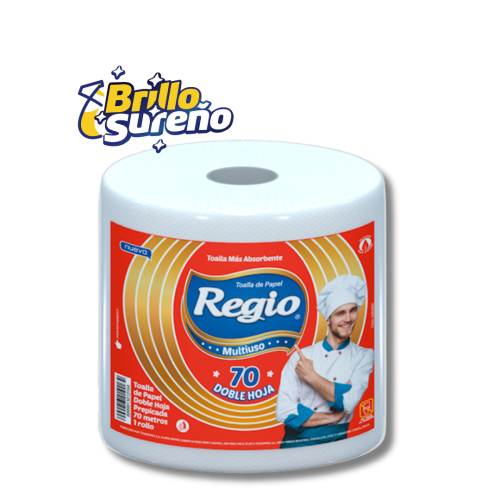 Toalla de Papel Doble Hoja Regio 70 mts