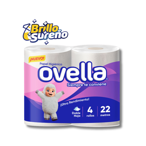 Papel Higiénico Ovella 22 mts x 4 rollos